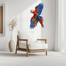 Colorful Parrot Metal Wall Art – Tropical Bird Decor-KAFUVM041