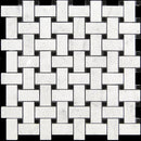 Bianco Carrara, Eastern Black 12x12 Polished Basketweave Marble Mosaic Tile (5 pack, 5 sq ft/case)