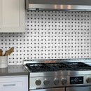 Bianco Carrara, Eastern Black 12x12 Polished Basketweave Marble Mosaic Tile (5 pack, 5 sq ft/case)