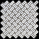 Bianco Carrara, Eastern Beige 11x11 Polished Basketweave Marble Mosaic Tile (5 pack, 4.47 sq ft/case)