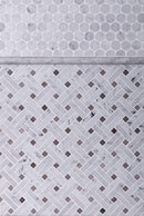 Bianco Carrara, Eastern Beige 11x11 Polished Basketweave Marble Mosaic Tile (5 pack, 4.47 sq ft/case)