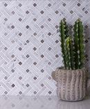 White 11x11 Polished Basketweave Marble Mosaic Tile (5 pack, 4.47 sq ft/case) - Sample