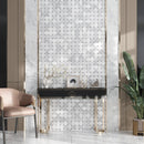 Bianco Carrara, Eastern Beige 11x11 Polished Basketweave Marble Mosaic Tile (5 pack, 4.2 sq ft/case) by Apollo Tile