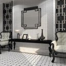 Bianco Carrara, Eastern Black 11x11 Polished Basketweave Marble Mosaic Tile (5 pack, 4.2 sq ft/case)