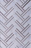 Bianco Carrara Eastern Beige 11x12 Polished Herringbone Marble Mosaic Tile (5 pack, 4.71 sq ft/case)