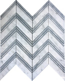 Gray White 11x12 Polished Herringbone Marble Mosaic Tile (5 pack, 4.51 sq ft/case) - Sample