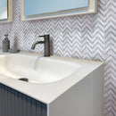 Gray White 11x12 Polished Herringbone Marble Mosaic Tile (5 pack, 4.51 sq ft/case) - Sample