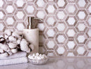 Beige White 10x11 Polished Hexagon Marble Mosaic Tile (5 pack, 4.19 sq ft/case) - Sample