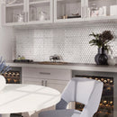 Cotton White 11x12 Polished Hexagon Marble Mosaic Tile (5 pack, 4.55 sq ft/case) - Sample