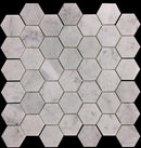 Powder White 12x12 Honed Hexagon Bianco Carrara Marble Mosaic Tile (5 pack, 4.83 sq ft/case)