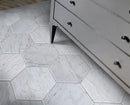 White 10x10 Honed Hexagon Bianco Carrara Marble Tile (5 pack, 2.95 sq ft/case)
