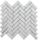 White 12x12 Polished Herringbone Bianco Carrara Marble Mosaic Tile (5 pack, 5.29 sq ft/case)