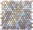 Gray Beige 11x12 Polished Penny Round Marble Mosaic Tile (5 pack, 4.83 sq ft/case) - Sample