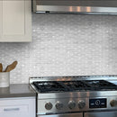 White 12x12 Polished Brick Marble Mosaic Tile (5 pack, 4.875 sq ft/case) - Sample