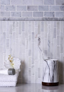 Eastern White 12x12 Polished Split Face Brick Marble Mosaic Tile (5 pack, 4.83 sq ft/case)