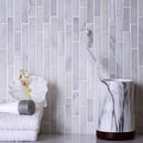White 12x12 Polished Split Face Brick Marble Mosaic Tile (5 pack, 4.83 sq ft/case) - Sample