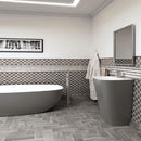 White 12x12 Polished Brick Marble Mosaic Tile (5 pack, 5 sq ft/case) - Sample