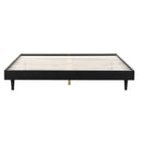 King size Mid-Century Modern Platform Bed Frame in Black Wood Finish