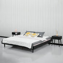 King size Mid-Century Modern Platform Bed Frame in Black Wood Finish