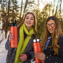 22 Oz Double-walled Insulated Stainless Steel Water Bottle with 2 Lids and Straw