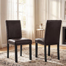 Set of 2/4 Dining Chairs Faux Leather Upholstered Parsons Kitchen Chairs