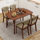 5-Piece Dining Set with Rectangular Table & 4 Fabric Chairs