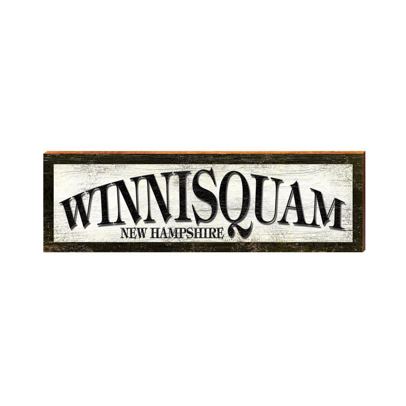 Winnisquam, New Hampshire Wooden Sign | Wall Art Print on Real Wood