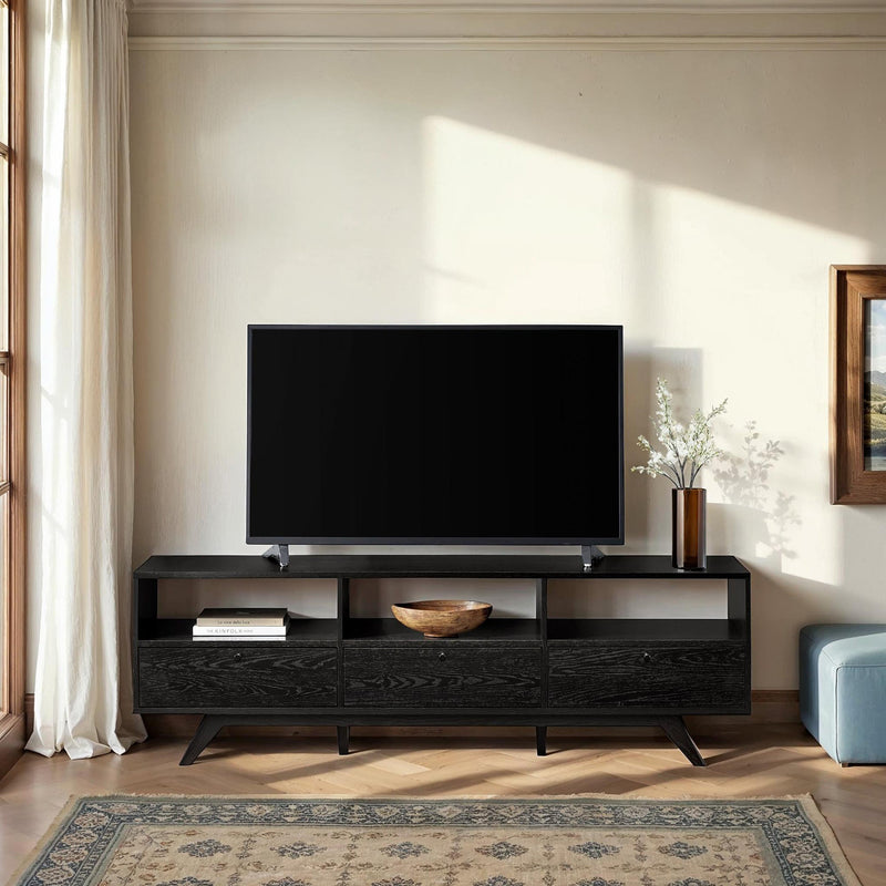 Mid-Century Kela Modern 3-Door TV Stand