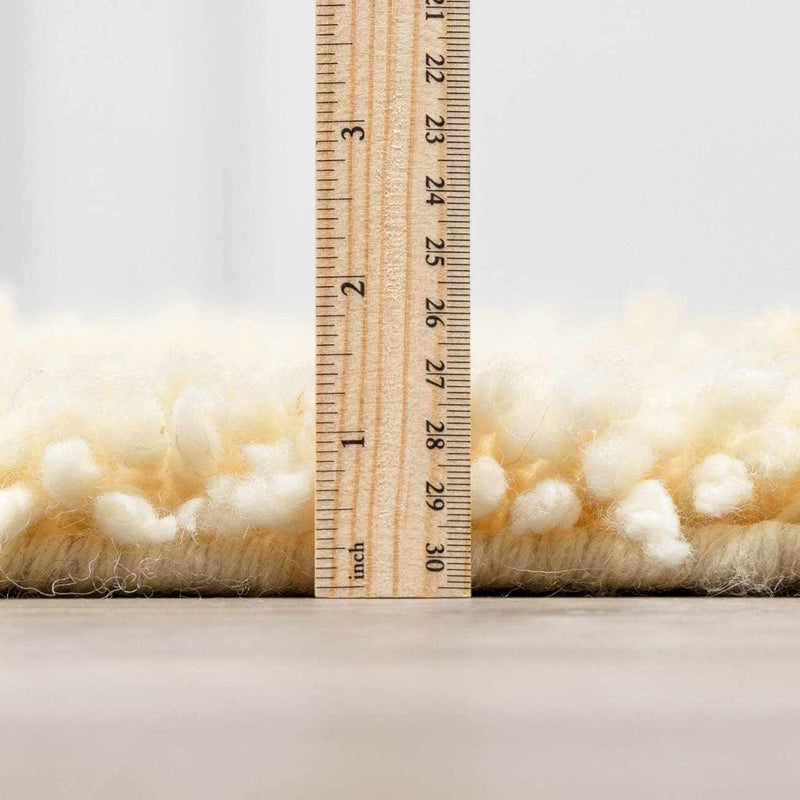 Kettering Solid Cream Wool Shag Rug