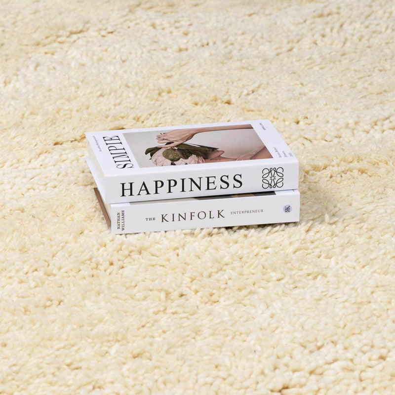 Kettering Solid Cream Wool Shag Rug