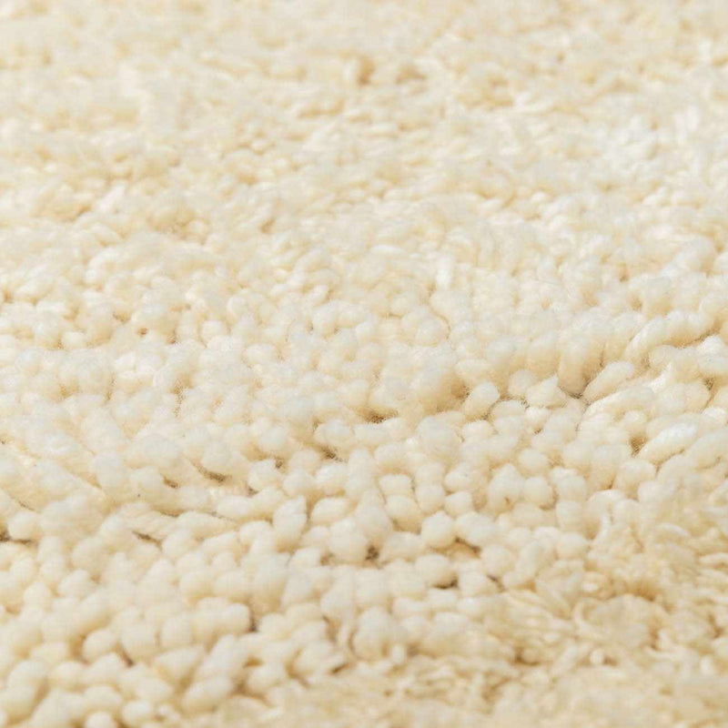 Kettering Solid Cream Wool Shag Rug