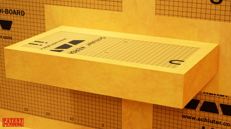The Original Floating Shower Bench Kit­™ with Orange Waterproof Board & Original Shower Bench Bracket®