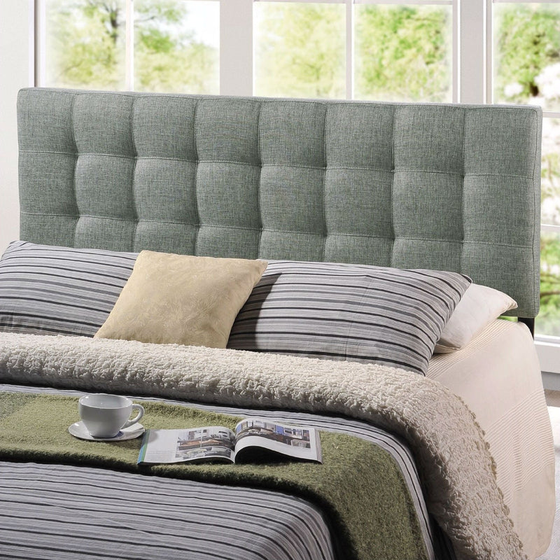 King size Grey Fabric Modern Button-Tufted Upholstered Headboard, photo 2 of 2