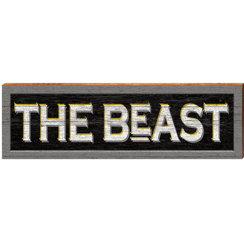 The Beast Black Sign | Wall Art Print on Real Wood