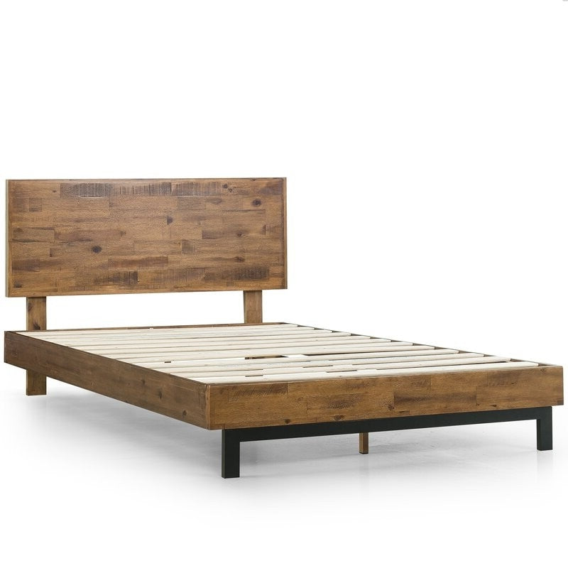 Rustic FarmHome Low Profile Pine Slatted Platform Bed in King, photo 2 of 5