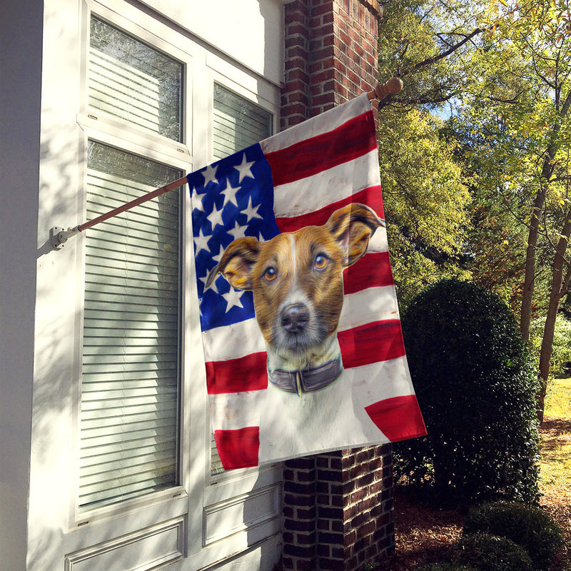 USA American Flag with Jack Russell Terrier Flag Canvas House Size KJ1155CHF