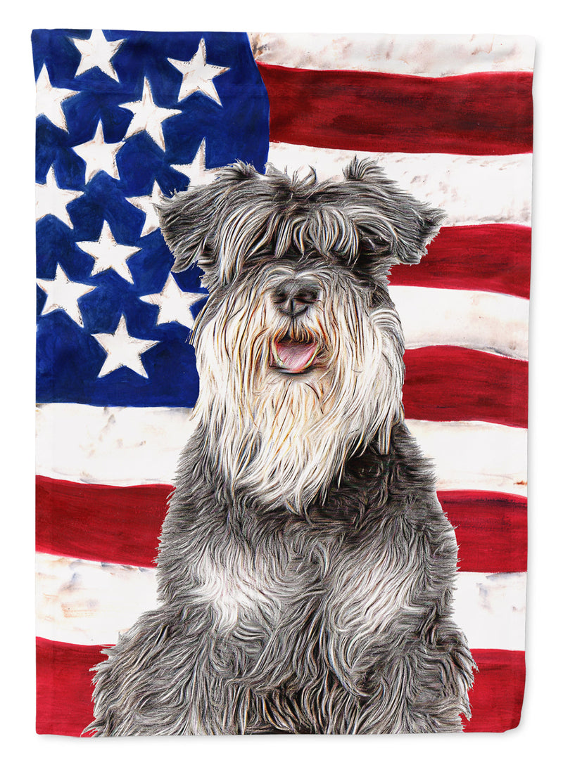 USA American Flag with Schnauzer Flag Garden Size KJ1157GF