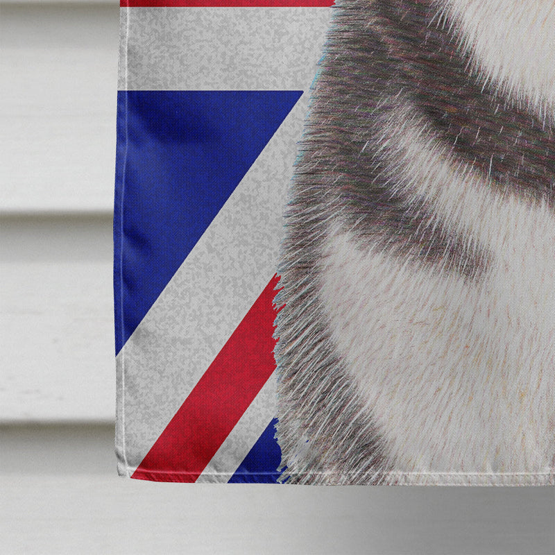 Alaskan Malamute with English Union Jack British Flag Flag Canvas House Size KJ1161CHF