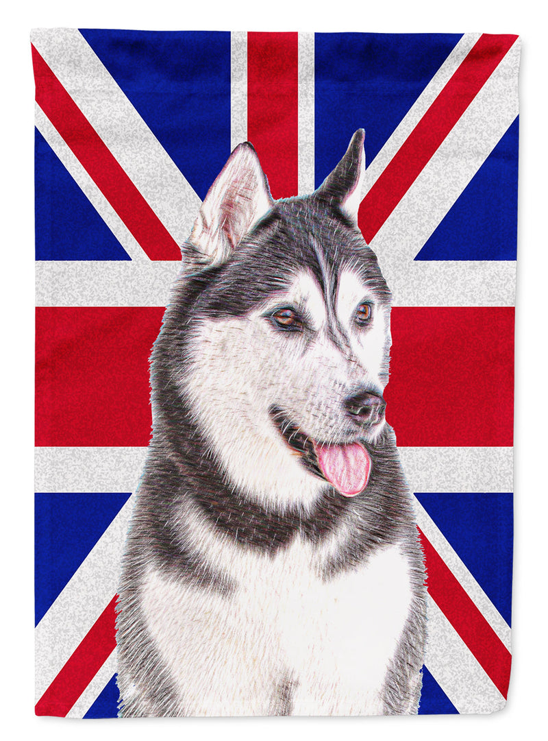 Alaskan Malamute with English Union Jack British Flag Flag Canvas House Size KJ1161CHF