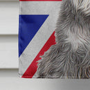 Schnauzer with English Union Jack British Flag House Flag 28x40 Porch Sleeve Pole Decorative Outside Yard Banner Artwork Wall Hanging, Polyester