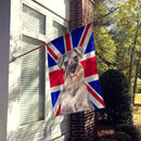 Schnauzer with English Union Jack British Flag House Flag 28x40 Porch Sleeve Pole Decorative Outside Yard Banner Artwork Wall Hanging, Polyester