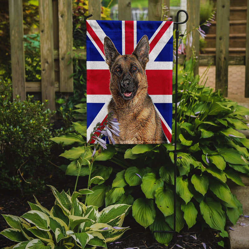 German Shepherd with English Union Jack British Flag Flag Garden Size KJ1166GF