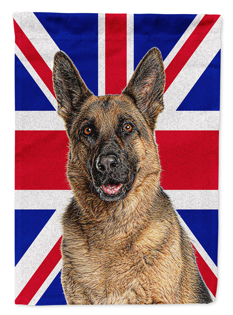 German Shepherd with English Union Jack British Flag Flag Garden Size KJ1166GF