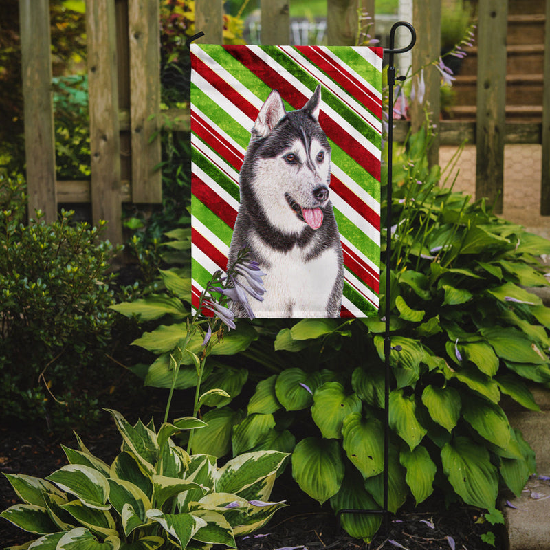 Candy Cane Holiday Christmas Alaskan Malamute Flag Garden Size KJ1168GF