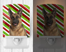 Candy Cane Holiday Christmas German Shepherd Ceramic Night Light Compact, UL-Certified, Ideal for Bedroom, Bathroom, Nursery, Hallway, Kitchen, 6x4x3, Multicolor