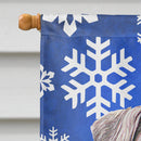 Winter Snowflakes Holiday Schnauzer House Flag 28x40 Porch Sleeve Pole Decorative Outside Yard Banner Artwork Wall Hanging, Polyester