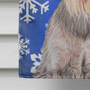 Winter Snowflakes Holiday Schnauzer House Flag 28x40 Porch Sleeve Pole Decorative Outside Yard Banner Artwork Wall Hanging, Polyester