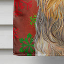 Red Snowflakes Holiday Christmas  Yorkie / Yorkshire Terrier House Flag 28x40 Porch Sleeve Pole Decorative Outside Yard Banner Artwork Wall Hanging, Polyester