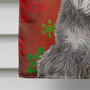 Red Snowflakes Holiday Christmas  Schnauzer House Flag 28x40 Porch Sleeve Pole Decorative Outside Yard Banner Artwork Wall Hanging, Polyester