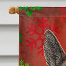 Red Snowflakes Holiday Christmas  German Shepherd House Flag 28x40 Porch Sleeve Pole Decorative Outside Yard Banner Artwork Wall Hanging, Polyester